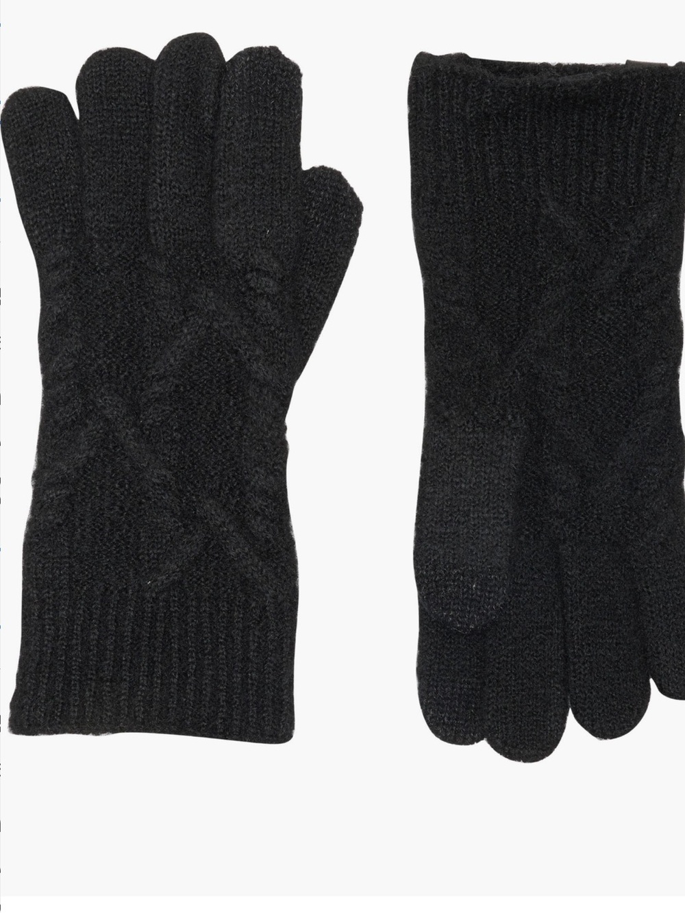 AllSaints Black Knit Men's Gloves